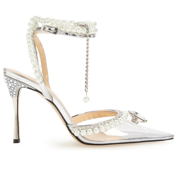Mach & Mach Diamond Of Elizabeth PVC Embellished High-Heel Pumps - Picture 2 of 12